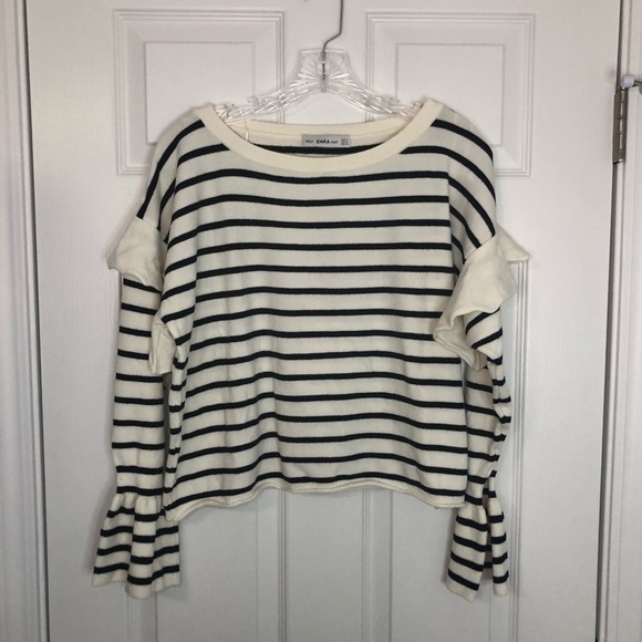 Zara Knit Loose Stripe Slouchy Shoulder Medium - Picture 2 of 10